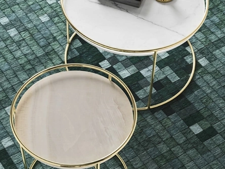 Tavolino Atollo Marmo e Onice Oro di Calligaris