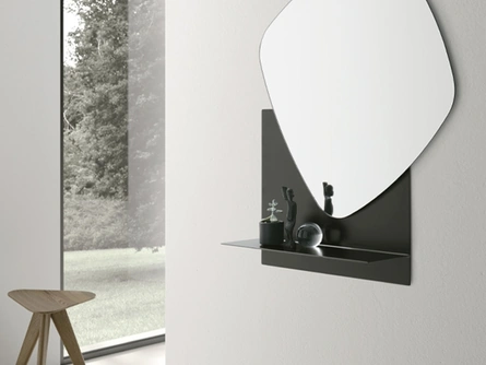 Specchio con mensola in metallo Double Trouble di Target Point