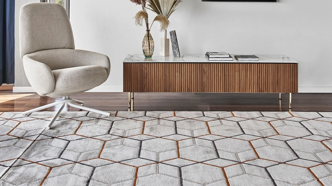 Tappeto con disegno geometrico Offset di Calligaris