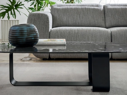 Tavolino Ribbon in vetro e metallo di Calligaris