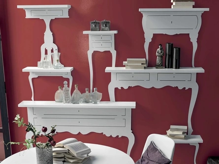 Mensole di design Shape in laccato bianco gesso di Tomasella