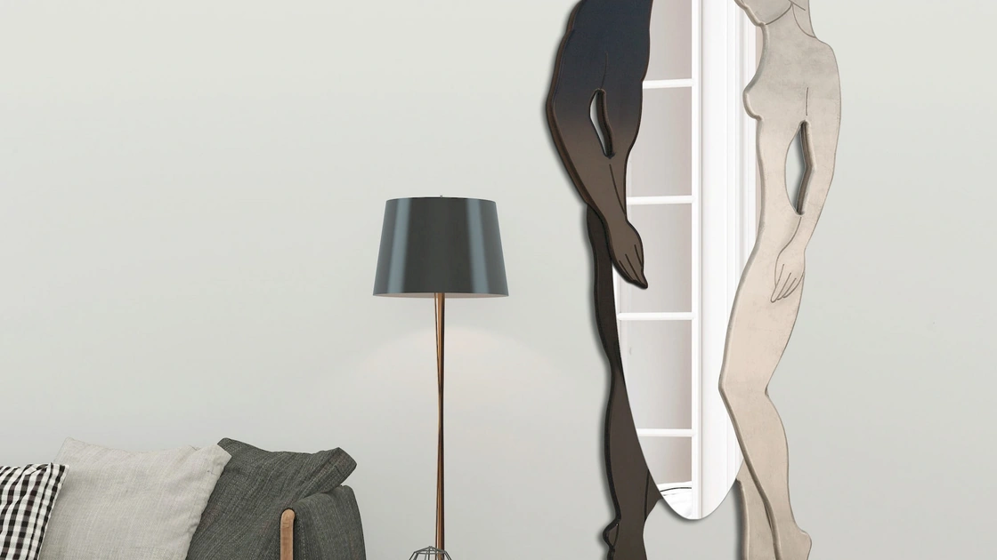 Specchio Adamo ed Eva Black and White di Pintdecor