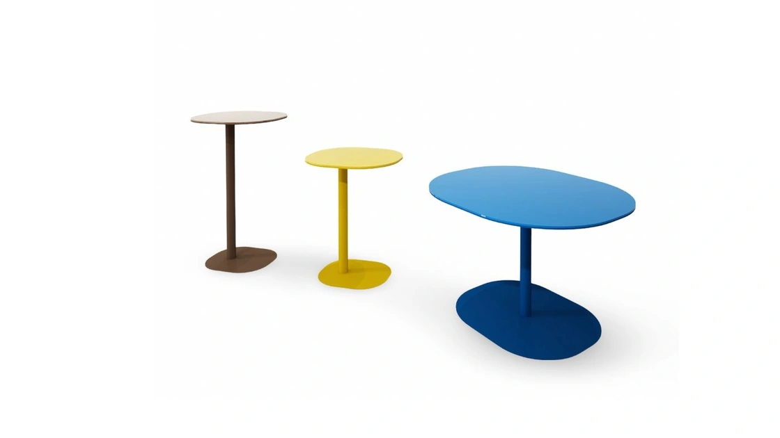 Tavolino Narciso con top in plexiglas e base in metallo di Egoitaliano