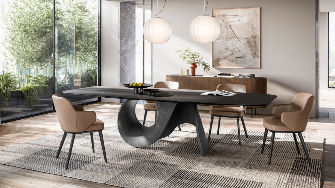 Tappeto Zen ispirato ai disegni ad inchiostro giapponesi di Calligaris