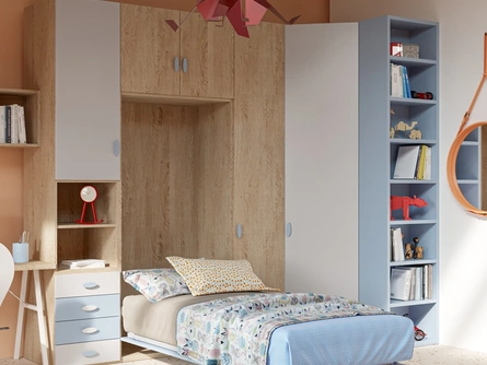 Cameretta con letto a scomparsa in laccato e nobilitato Top CM 320 di Giessegi