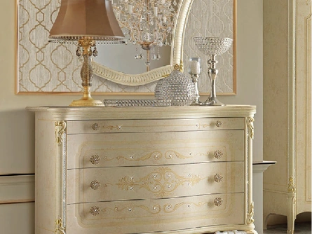 Comò con decoro impreziosito con Swarovski Ginevra Les Précieux di RTL Mobili