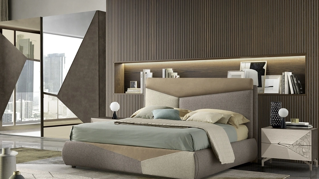 Letto in tessuto imbottito Cube di RTL Mobili