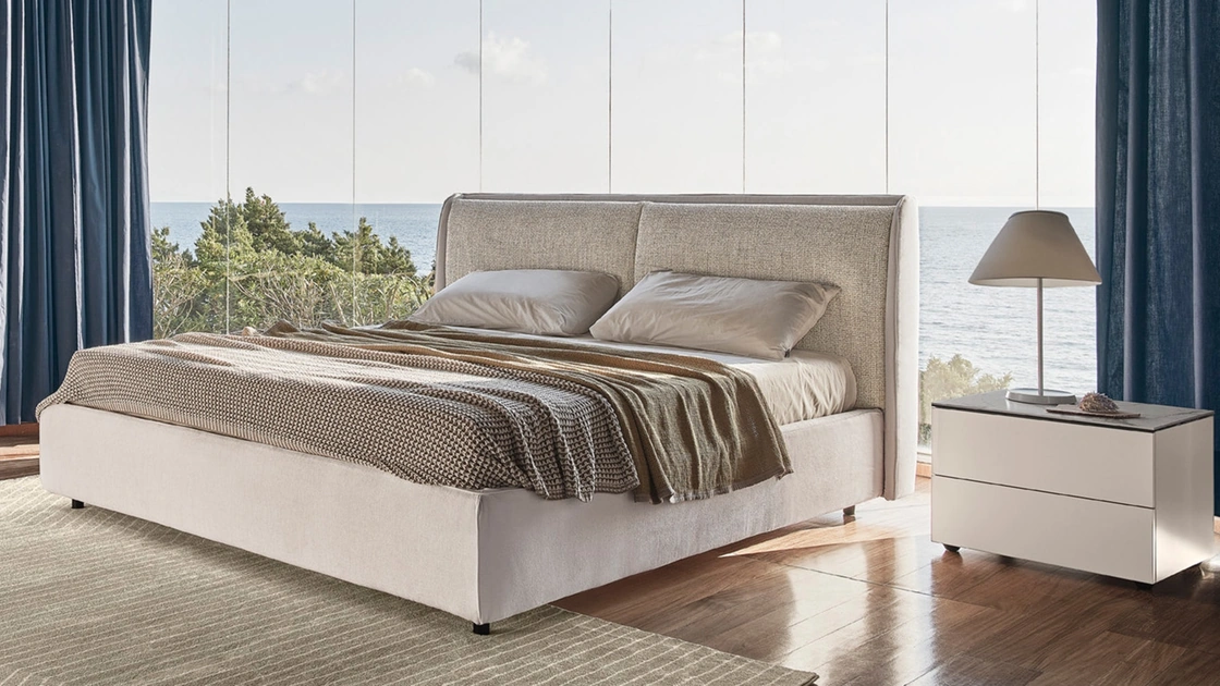 Letto con testiera e box contenitore Dolly di Calligaris