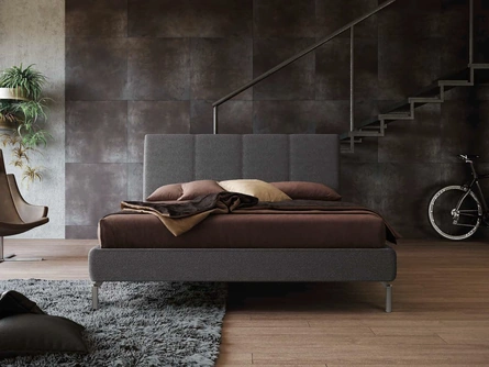 Letto con testiera in tessuto imbottito Era di Imab