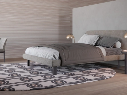 Letto in tessuto imbottito con testiera Blade di Giessegi