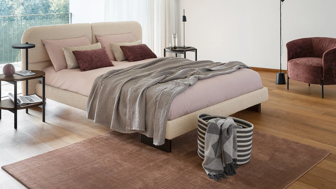 Letto in tessuto Kilian round di Calligaris