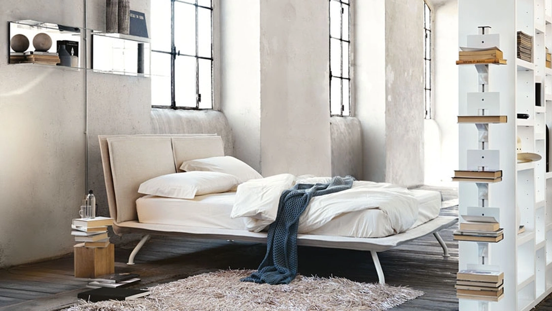 Letto moderno con testiera imbottita Kenny di Noctis