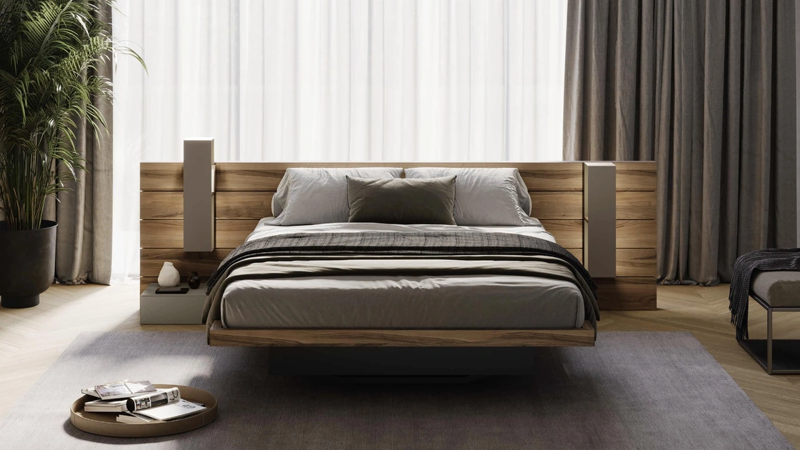 Letto in legno con box contenitore Sestante di Fimar