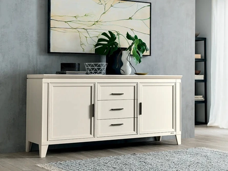 Madia Aralia in legno laccato Bianco di Le Fablier