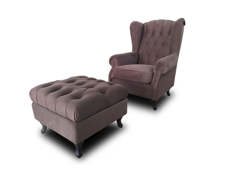 Poltrona classica Bergere in tessuto trapuntato de I Divani Doc