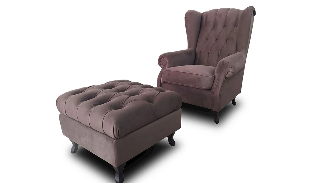 Poltrona classica Bergere in tessuto trapuntato de I Divani Doc