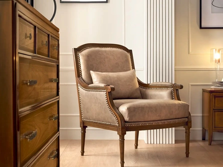 Poltrona classica in pelle Perla di Le Fablier