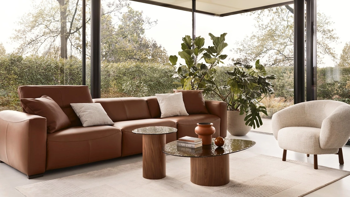 Divano relax in pelle Wave di Calligaris
