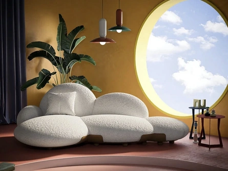Divano di design in tessuto imbottito Nefele di Egoitaliano