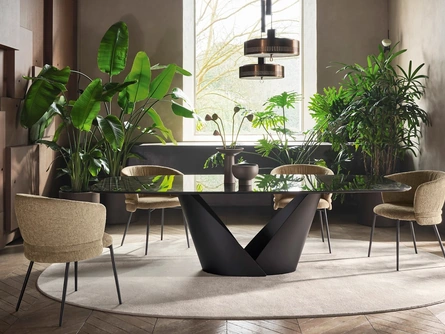 Tavolo Calla con top in vetro di Calligaris