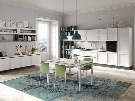 Cucina Classica lineare Magistra in Frassino laccato Bianco di Aran