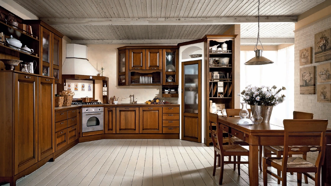 Cucina Classica Etrusca angolare in legno di Aran