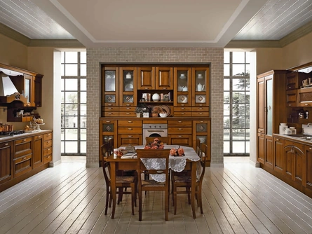 Cucina Classica ad angolo Etrusca in legno di Aran