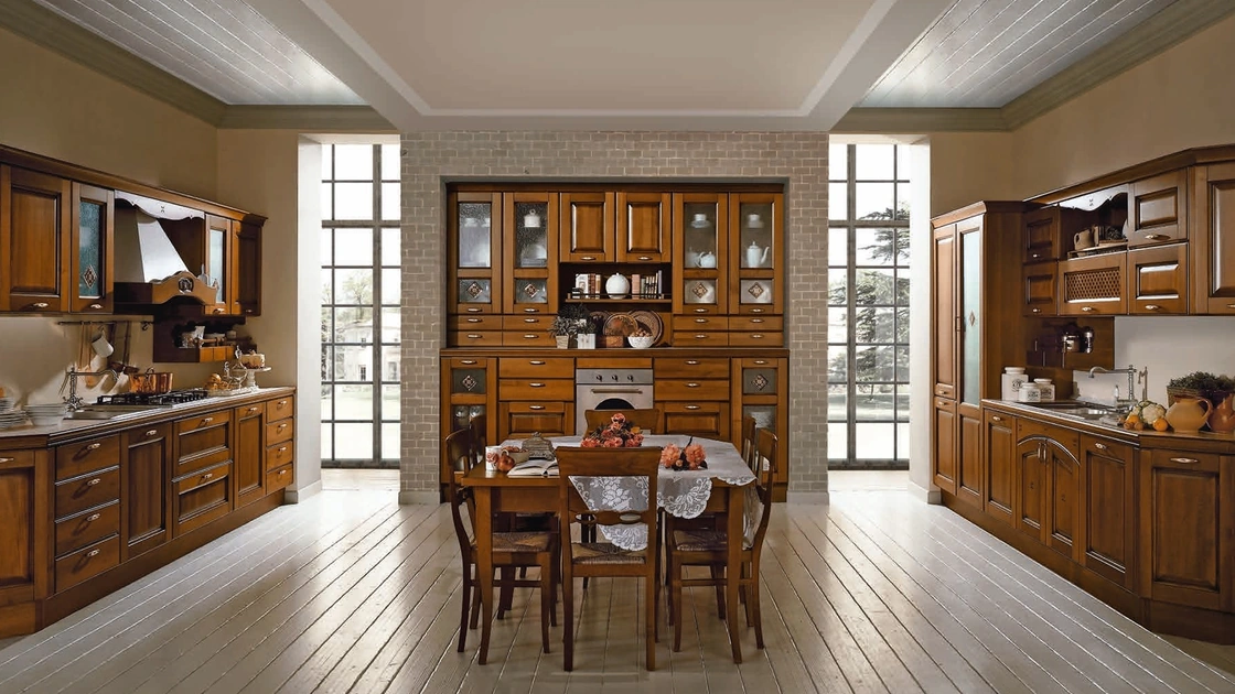 Cucina Classica ad angolo Etrusca in legno di Aran