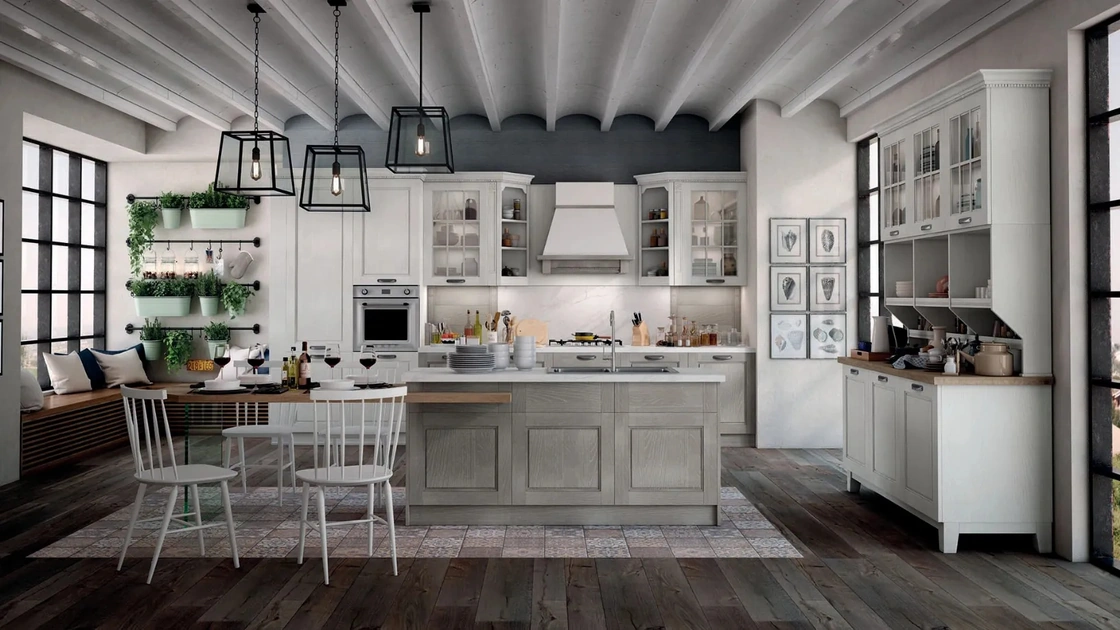 Cucina Classica in Frassino con isola Virginia 01 di Stosa