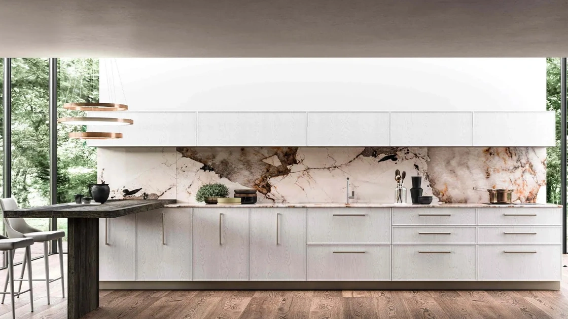 Cucina Moderna in frassino con penisola Guadalupe 06 di Aran