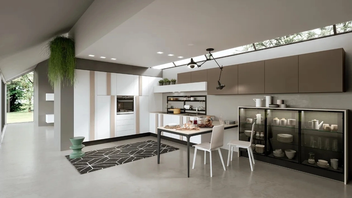 Cucina Erika in Bianco e Grigio quarzo di Aran